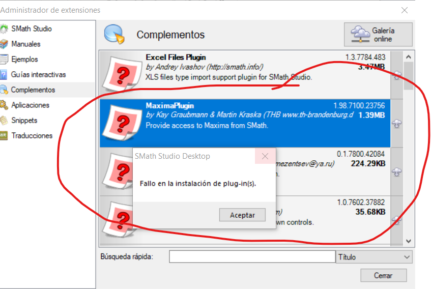 Maxima Plugin error.png